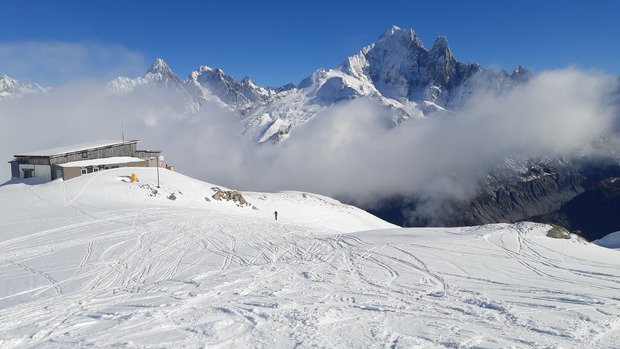 Pistes damées à Flégère