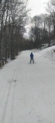Ski de fond avec ambiance de fin de saison 