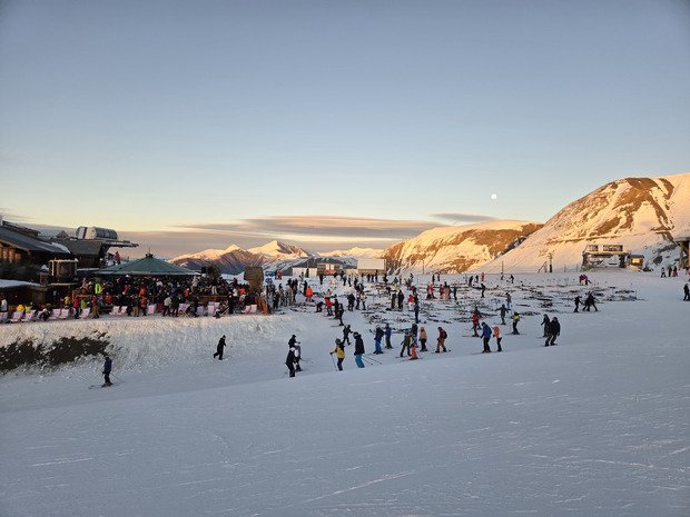 Soleil et neige froide