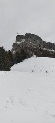 Poudre lourde voire collante mais bien skiante sous la Croix du Nivolet 