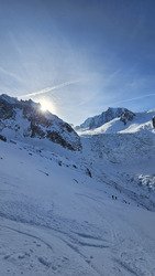 Glacier des P&eacute;riades et combes au dessus de la mer de glace 