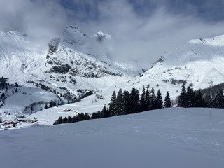 Neige bizarre, du monde et du brouillard 