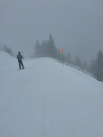 Le temps de 2 traces cartonn&eacute;es et d'une mont&eacute;e de brouillard, &agrave; la pause d&eacute;j'