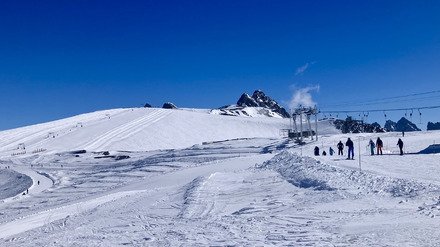 Du bon ski avant le mauvais temps. 
