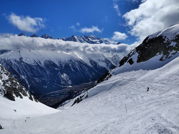 Apr&egrave;s midi sympa entre Fl&eacute;g&egrave;re et Brevent avec vue sur le mont Blanc, mais plus de hors piste! 