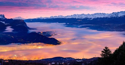 Grenoble, Belledonne et le Mont Blanc