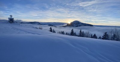 Lever de soleil en skating au Col de Porte