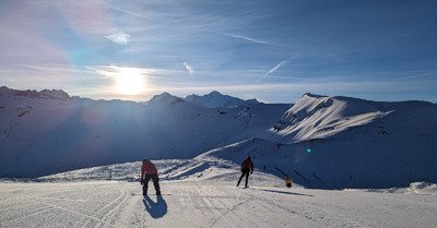Flaine - encore bien en haut, glace en bas