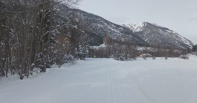 Ski de fond au Rosier dans une belle ambiance hivernale 