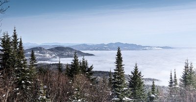 Un coucher et un lever de soleil sur le Massif de Charlevoix 