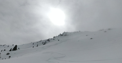 Bonne poudre, cache cache avec le brouillard et neige