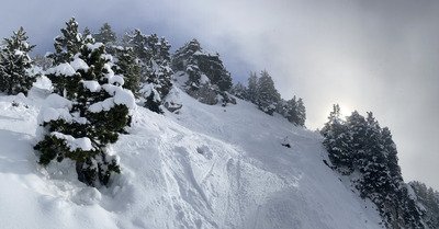 D&eacute;jeuner poudreux sur un Chamechaude n&eacute;buleux 