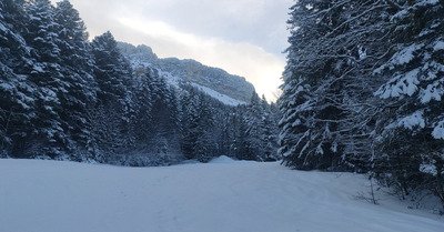 Gavage dans le couloir Nord du Mont Margeriaz 