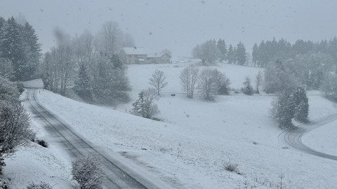 Chutes de neige en cours