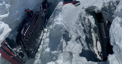 Une dameuse chute dans une crevasse