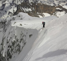 Ski de rando : le couloir du p&eacute;pin, La Plagne