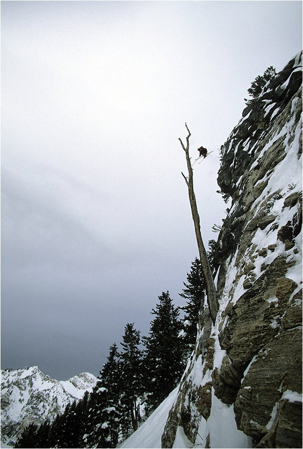 Une classique de Snowbird, Utah, que Julian saute régulièrement.