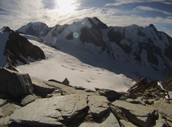 Vue sur le glacier depuis l'Aiguille de la Berengère