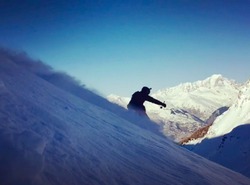 Virage carte postale Mont Blanc en toile de fond