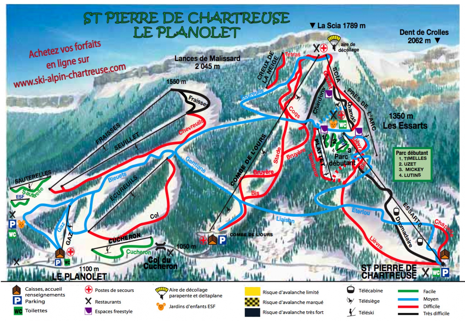 plan des pistes Saint Pierre de Chartreuse