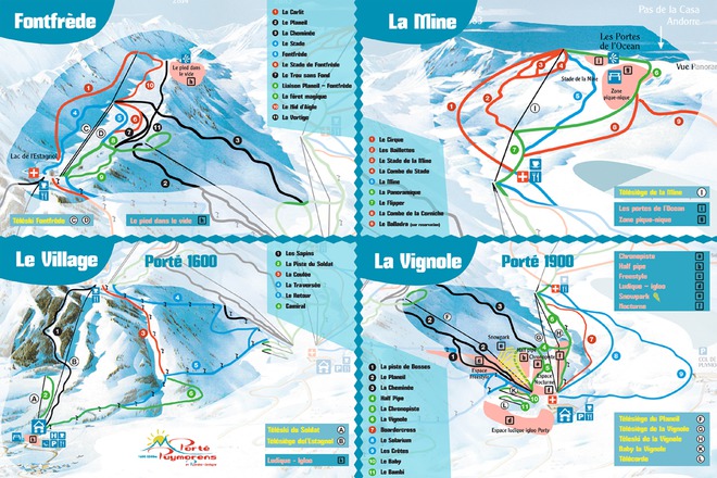 plan des pistes Porté-Puymorens