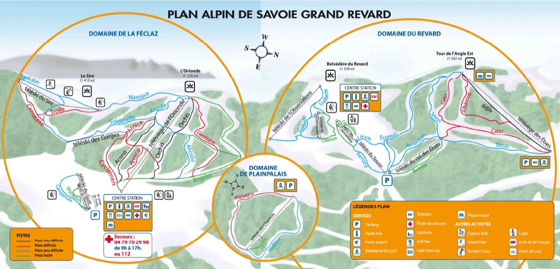 plan des pistes Savoie Grand Revard