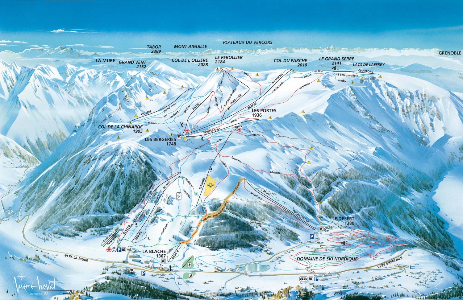 plan des pistes Alpe du Grand Serre