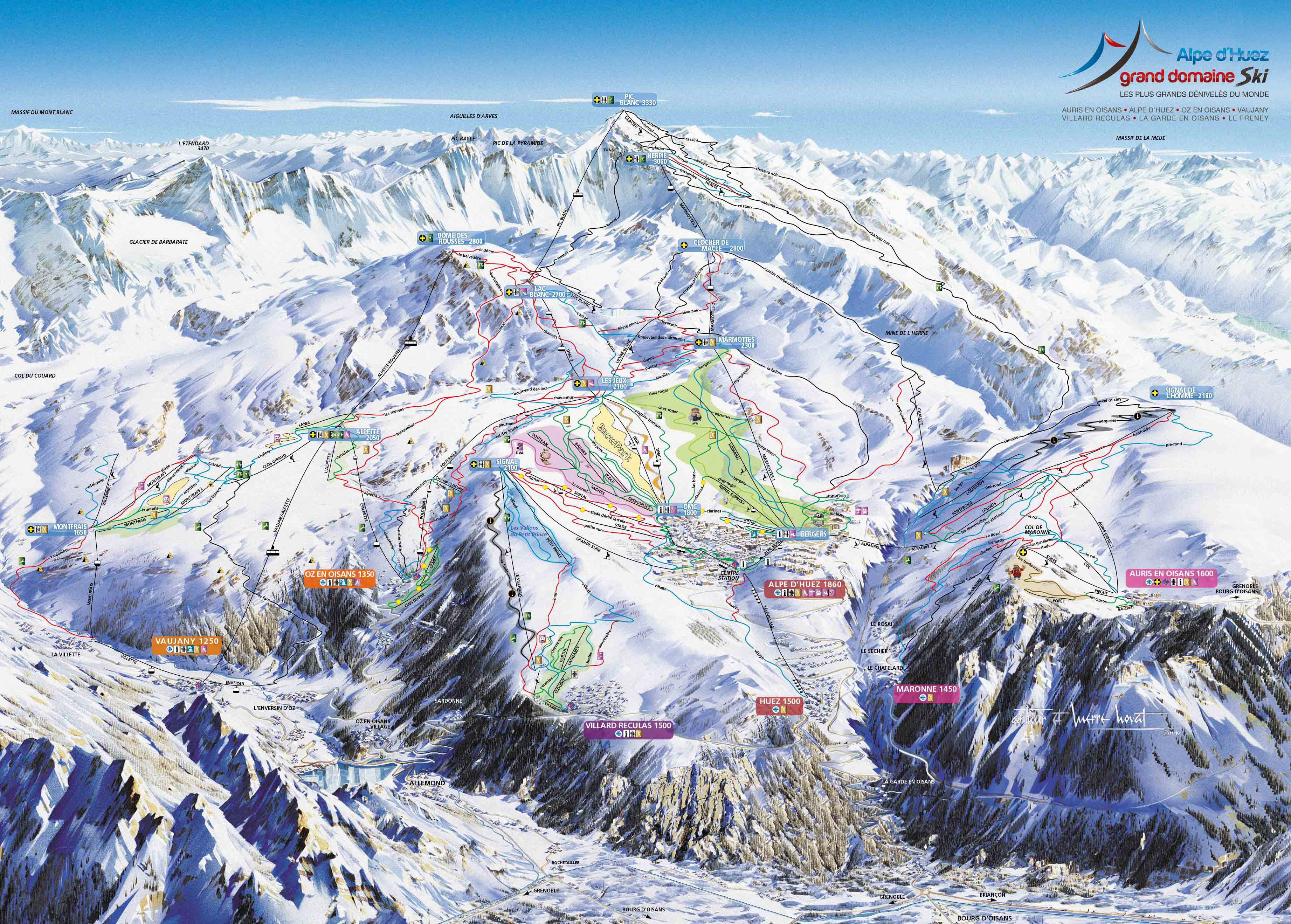 plan des pistes Alpe d&#039;Huez