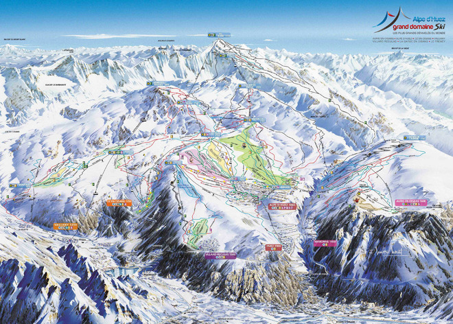 plan des pistes Alpe d'Huez