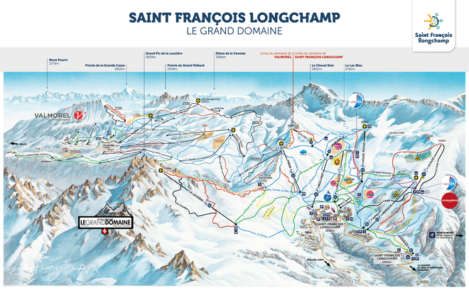 plan des pistes Saint François Longchamp