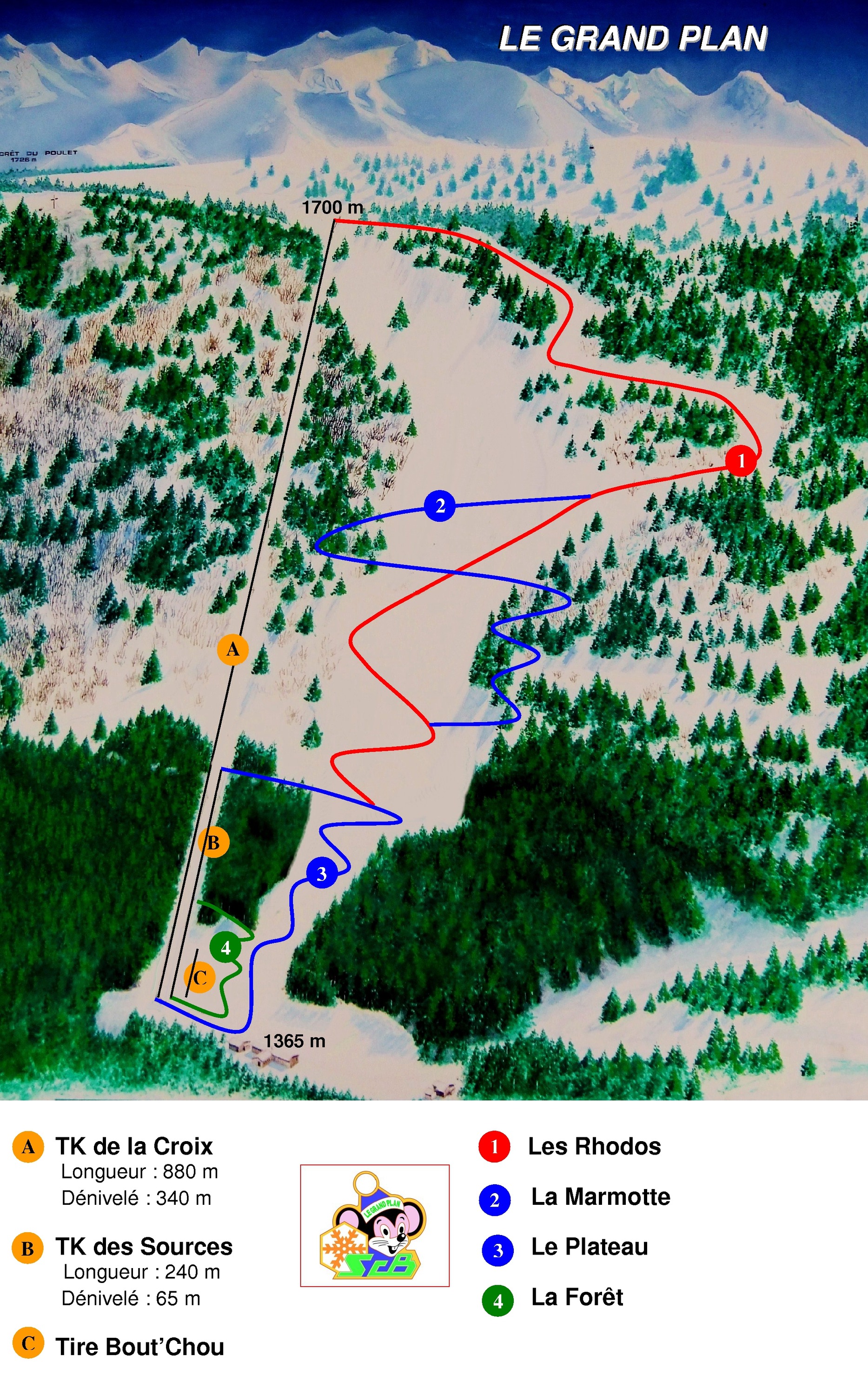 plan des pistes Col du Barioz le Grand Plan