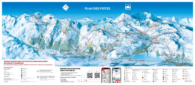Plan des pistes Tignes - Val d'Isère
