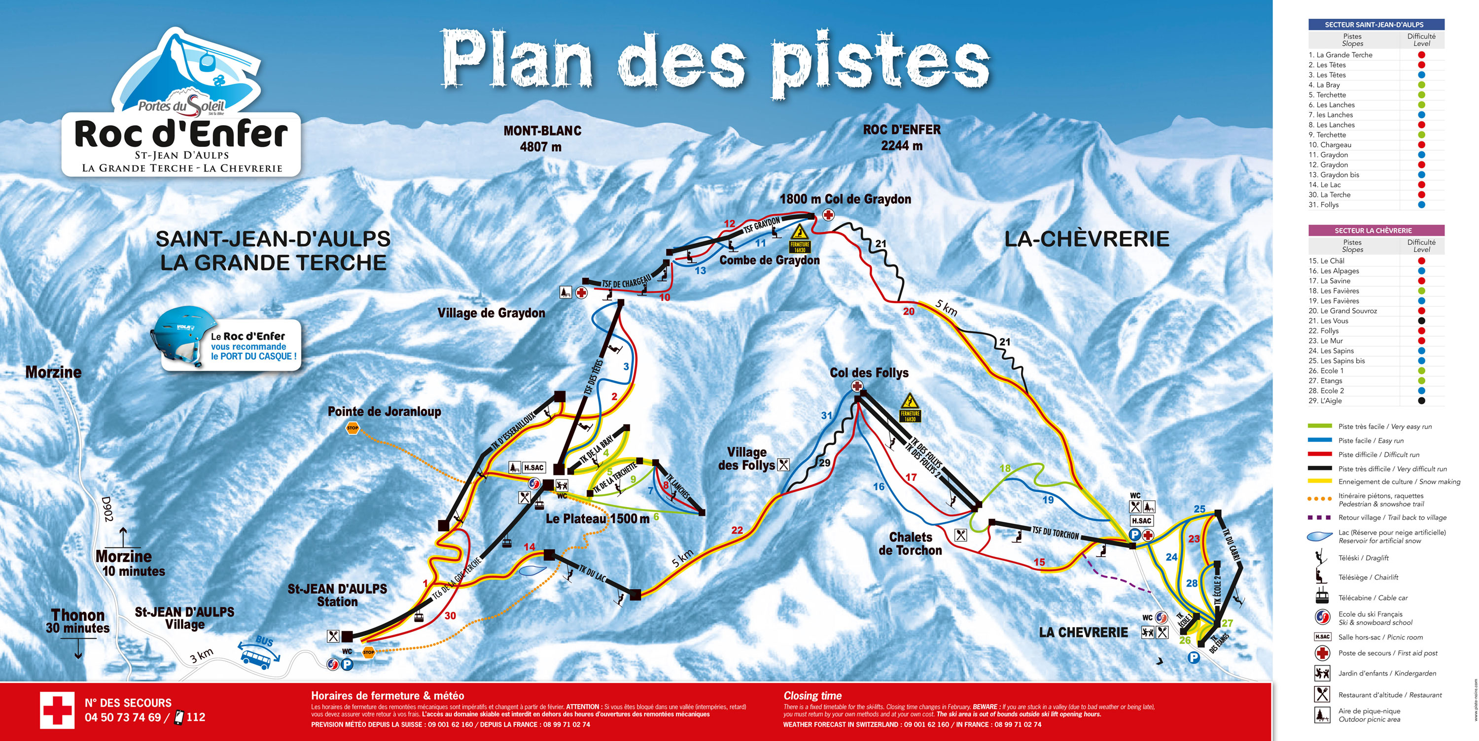 plan des pistes Roc d&#039;Enfer - Saint-Jean d&#039;Aulps